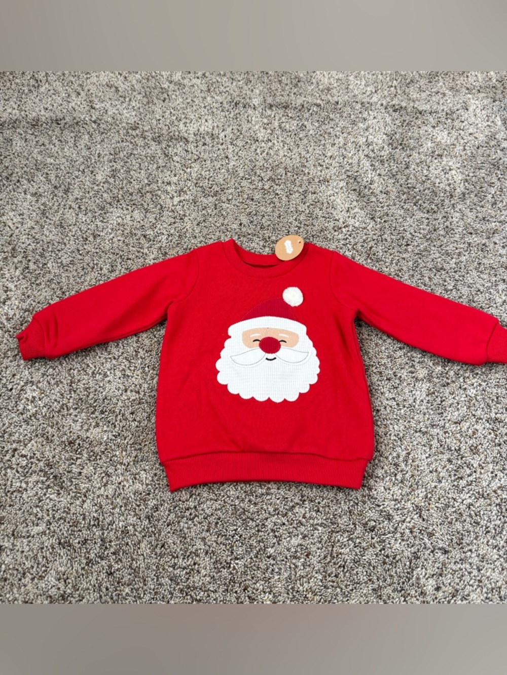 NWT Mud Pie Toddler Christmas Applique Santa Sweatshirt - Size 12/18 Months